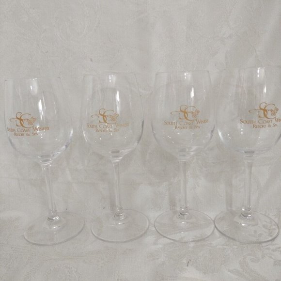 South Coast Winery Resort & Spa 4 Crystal Wine Glass 7"1/2 - Picture 3 of 12